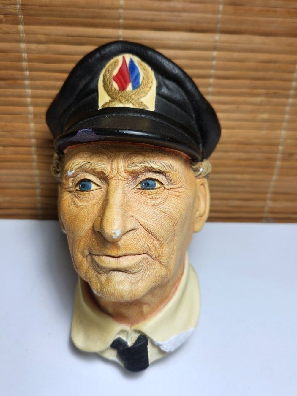 Vintage 1972 Bossons Chalkware Head Sea Captain Norman Rockwell Plaster Mask